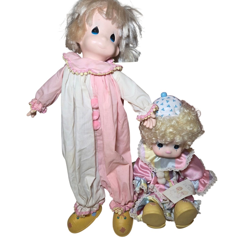 Vintage Precious Moments Sam Butcher Clown Holder & Taffy Doll Lot